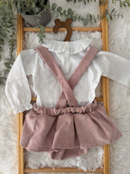 Jardineiras saia de Bombazine com Blusa