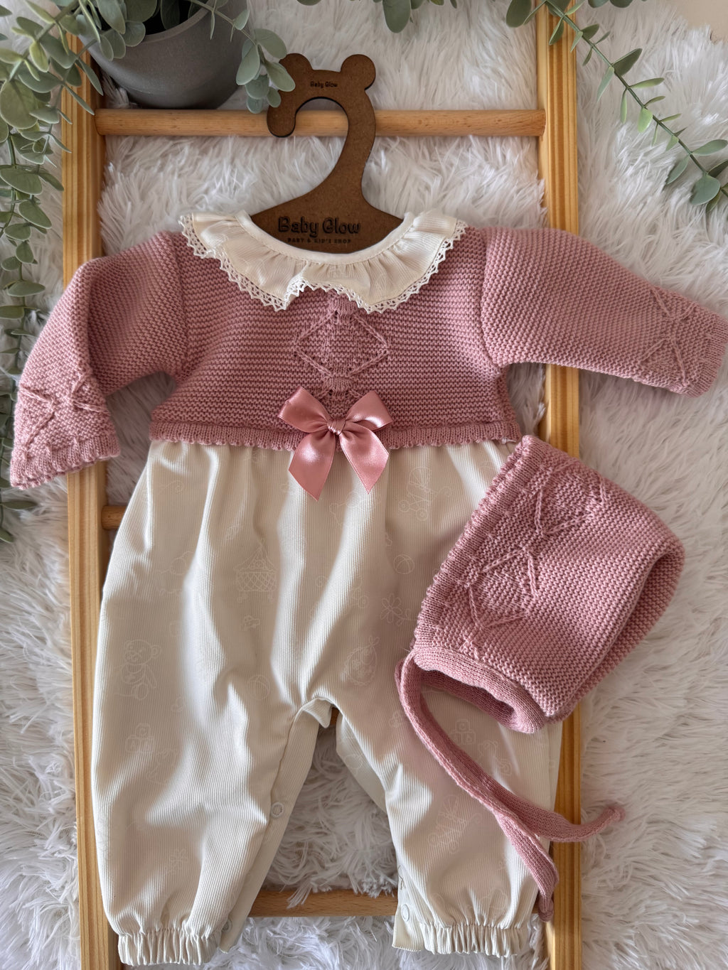 Macacão Rosa velho com touca