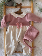 Macacão Rosa velho com touca