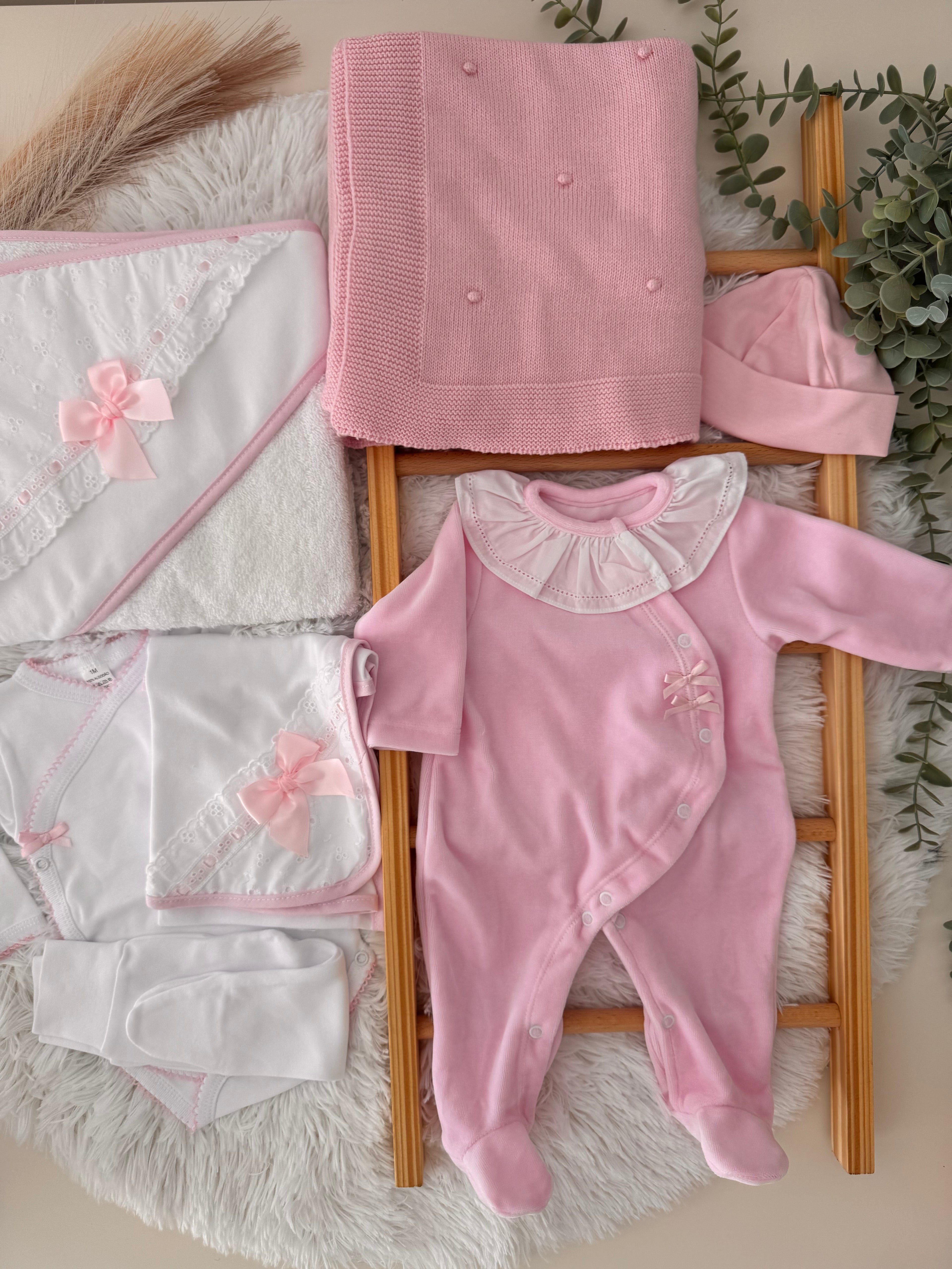 Conjunto de maternidade Rosa Veludo