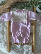 Babygrow rosa de veludo