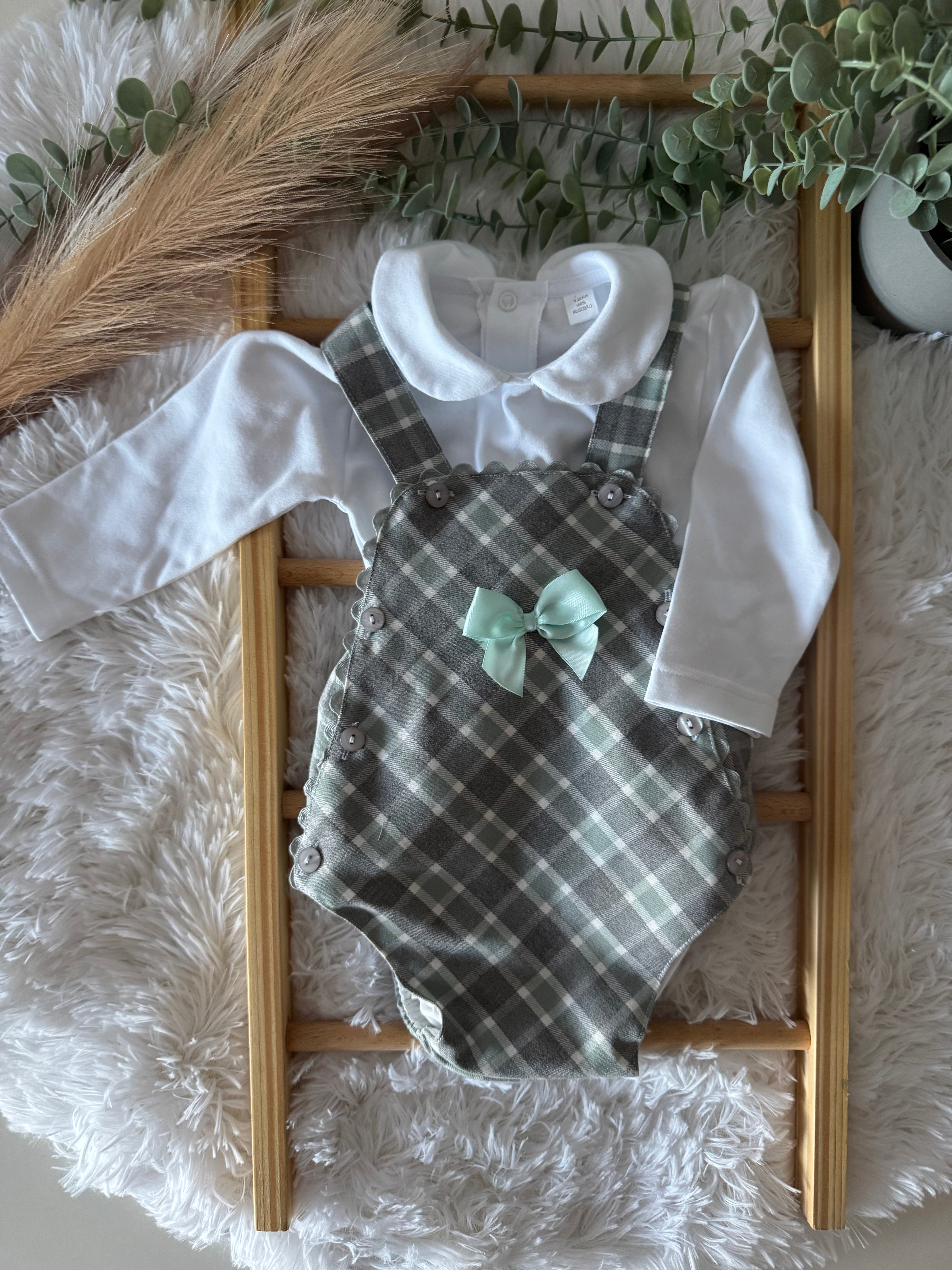 Conjunto Fofo de Xadrez verde