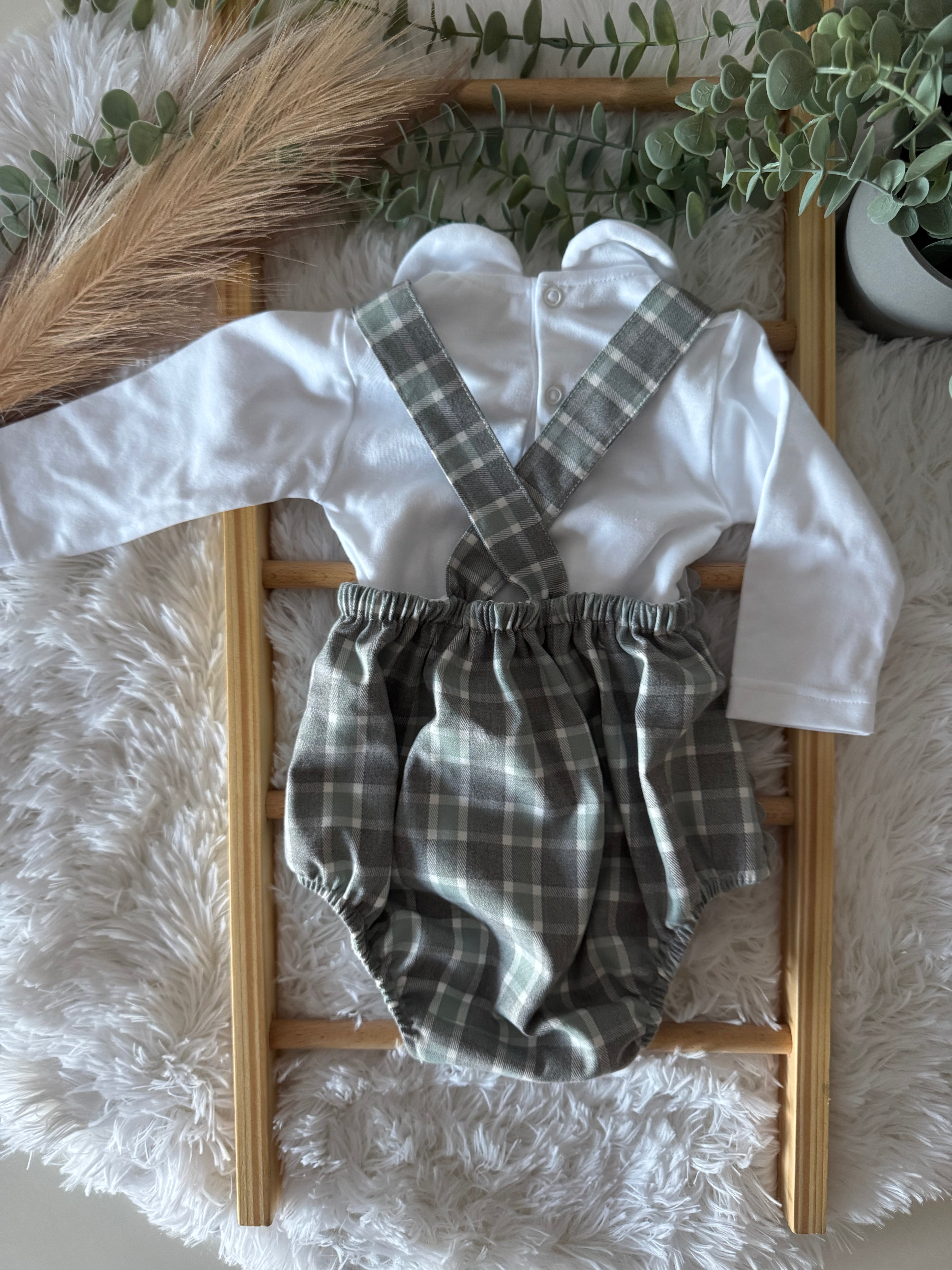 Conjunto Fofo de Xadrez verde