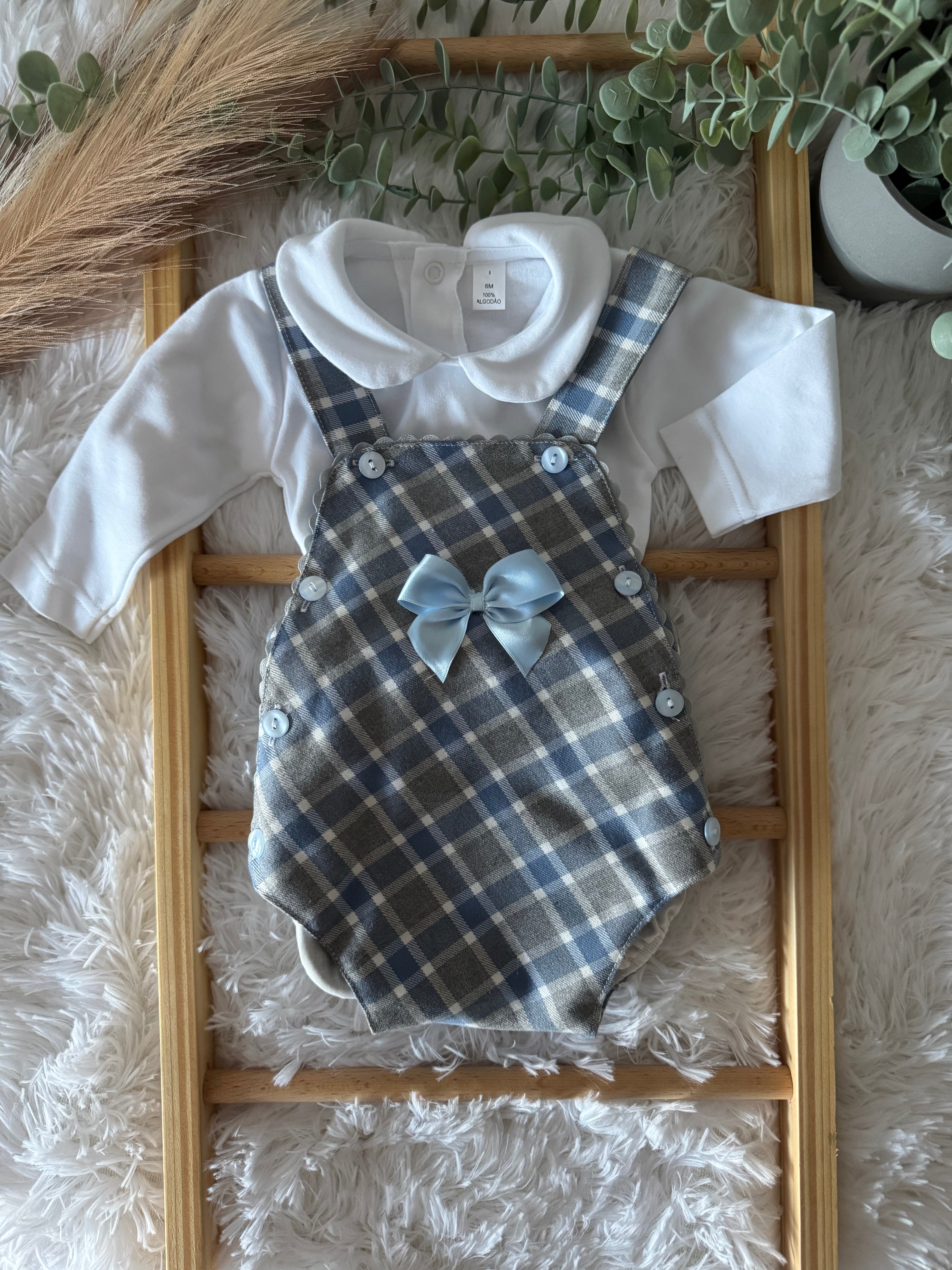 Conjunto Fofo de Xadrez azul