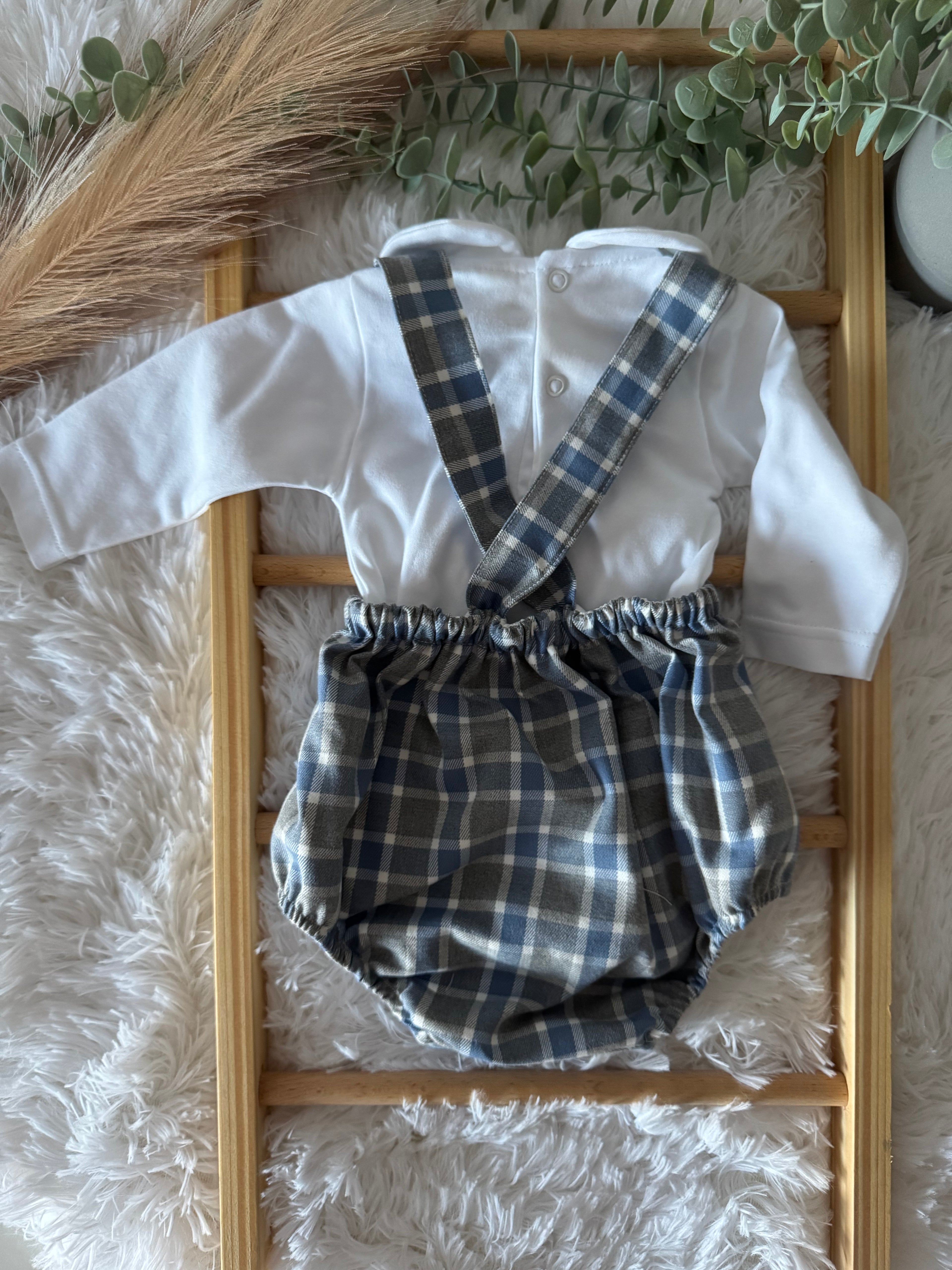 Conjunto Fofo de Xadrez azul