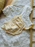 Blusa e tapa fralda amarelo da Calamaro