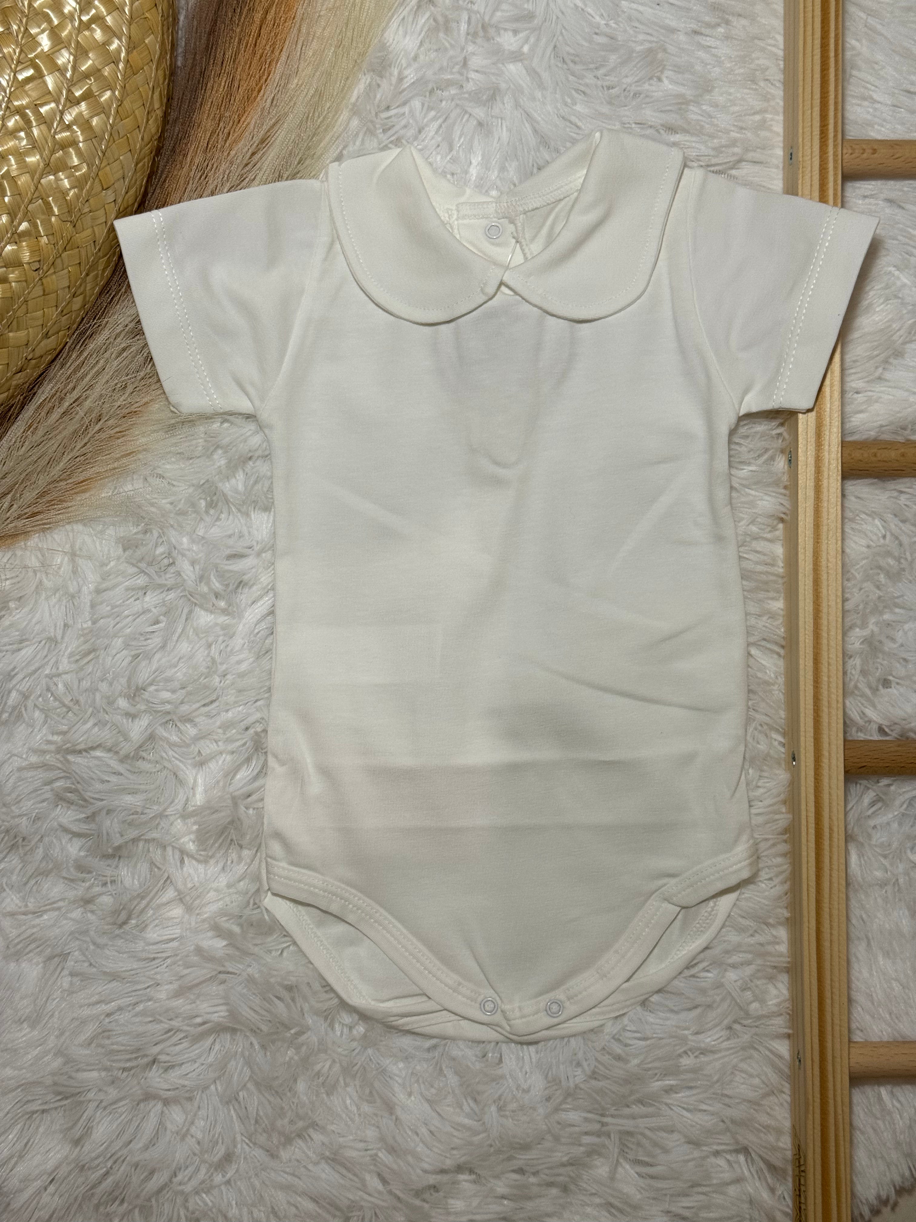 Body de manga curta gola redonda